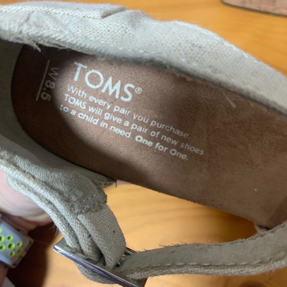 Toms Women US 8.5 Natural Woven Wedge cork Heel - Picture 8 of 11